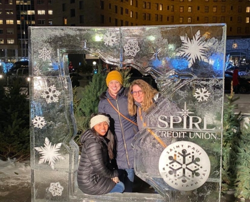 Sawe, Dani, and Julia at the Winter Festival
